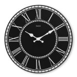 Horloge murale rab horl. quartz sil. mdf vintage �30cm noire