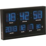 Horloge murale radio - pilotée led bleues - lunartec - grand format - date et température automatiques ... Horloge murale radio - pilotée led bleues - lunartec - grand format - date et température automatiques ...