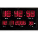 Horloge murale - lunartec - rectangulaire - led rouges - métal - contemporain - design Horloge murale - lunartec - rectangulaire - led rouges - métal - contemporain - design