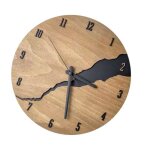 Horloge murale - salutuya - vintage - bois fissur� - silencieuse - ronde