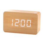 Horloge numrique en bois - rveil  led multifonctions avec affichage de lheure / de la date pour le ...