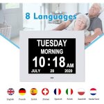 Horloge numrique - joulli - modle calendrier - cran 8 pouces - multilingue - design contemporain