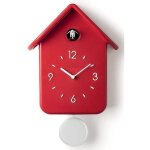 Horloge � coucou - guzzini - rouge - vintage - 30 cm - silencieuse la nuit