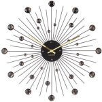 Horloge - karlsson - sunburst - m�tal - 50 cm - noir - design contemporain