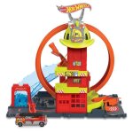 Caserne de pompiers - hot wheels - super fire station - multicolore - 4 ans - inclus camion de pompiers ...