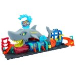 Hot wheels city - station de lavage requin - coffret voiture color reveal htn82