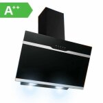 Hotte aspirante 60cm - classe a + + - 3 vitesses - verre noir - incline hotte aspirante - evacuation ...