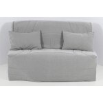Housse bz 140x190 matelass�e gris clair chin�