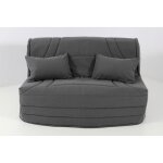 Housse bz 140x190 matelass�e gris fonc� chin�