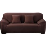 Housse de canap clic - clac 3 places - metisbox - extensible - marron caf - cologiste et anti - drapage ...