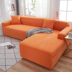 Housse de canap couverture de canap revtement de canap universelle en l (3 places + 2places) - orange ...