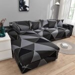 Housse canape dangle 3places + 2placesextensible couverture de canap en forme de l noir