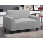 Housse de canap extensible 2 places 60 - 74 x 152 - 188 cm - gris - naples