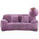 Housse de canap� extensible1 pi�ce velours rev�tement de canap� �lastique 3places couvre pour canap� ...