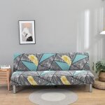 Housse de canap� futon sans bras - antid�rapante et pliable - imprim� stretch - sans bras - convient ...