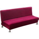 Housse de canap - lit sans accoudoirs velours pais extensible 3 places pour canap ou pliant antidrapantvoi ...