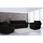 Housse de canap� - homerokk - noir - 3 places - 2 housses de fauteuil - extensible