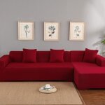 Housse de canap de protection 3 + 2 places en l dangle en polyester pour meubles de maison douce luxueuse ...