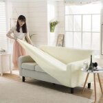 Housse de canape single - insfity - couleur unie - 90 - 140cm - beige