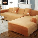 Housse de canap� en velours �lastique - couverture de canap� rev�tement de canap� universelle en l (3 ...