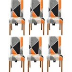 Housse de chaise 6 pices housse de salle  manger pour un ajustement universel trs facile  nettoyer ...