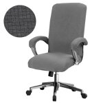 Housse de chaise de bureau extensible housse de fauteuil amovible universel moderne (gris)