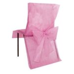 Housse de chaise - mariage - noeud rose - taille unique - tissu non tiss - intrieur