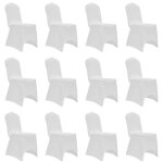 Housses de chaise - mothinessto - ly0145 - blanc - 12 pi�ces - lavable � 40� c