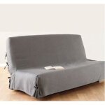 Housse de clic clac coloris gris clair 100% coton - dim : 140 x 200 cm