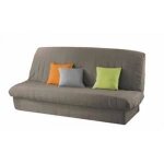 Housse de clic - clac - paris prix - essentiel - taupe - 185 - 200 cm x 120 - 140 cm - 100% polyester ...