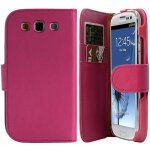 Housse coque etui portefeuille pour samsung galaxy s3 couleur rose fushia