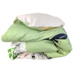 Housse de couette 140x200 cm en 100% percale de coton panda vert
