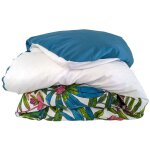 Housse de couette 140x200 cm coton sumatra bleu paon