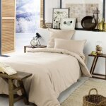Housse de couette 140x200 cm flanelle de coton sable