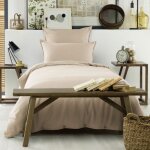 Housse de couette 140x200 flanelle de coton sable