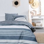 Housse de couette 2 personnes - today - 240x200 cm - 100% coton - bleu et blanc