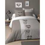 Housse de couette et 2 taies 260 x 240 cm dulce taupe