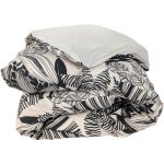 Housse de couette 200x200 cm percale de coton alba beige / noir Housse de couette 200x200 cm percale de coton alba beige / noir