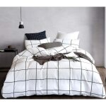 Housse de couette 200x200cm à carreaux géométrique noir et blanc + 2 taies doreiller 65x65cmavec fermeture ... Housse de couette 200x200cm à carreaux géométrique noir et blanc + 2 taies doreiller 65x65cmavec fermeture ...