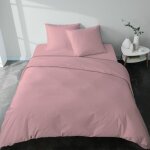 Housse de couette - 100% coton - 220x240 cm - rose - tissage serr� - motif uni