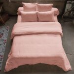 Housse de couette 220x240 cm en gaze de coton rose
