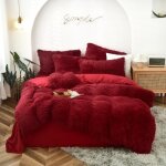 Housse de couette 220x240cm peluche flanelle chaude duveteuse parure de lit1 linge de lit 250 * 270cm ...