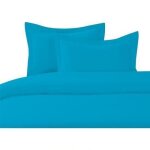 Housse de couette - turquoise - 220x240cm - 100% coton - 57 fils / cm - lavable en machine