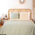 Housse de couette 240x260 cm + 2 taies doreiller 63x63 cm satin de coton bio orient