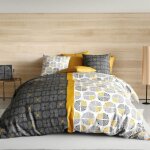 Parure de lit - arturo - housse de couette 240x260 cm - coton 57 fils - gris