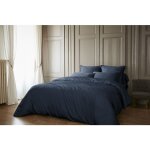 Housse de couette 260 x 240 cm ? satin de bambou ? salom minuit