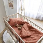 Housse de couette bb coton lav 80x120 - someo terracotta - rouge terracotta - someo