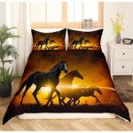 Housse de couette - no brand - 140x200cm - microfibre de polyester - imprimé cheval - 2 pièces Housse de couette - no brand - 140x200cm - microfibre de polyester - imprimé cheval - 2 pièces