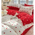 Housse de couette - amour - 140x200 cm - microfibre - rouge - 1 personne Housse de couette - amour - 140x200 cm - microfibre - rouge - 1 personne