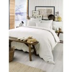 Housse de couette chaude 240 x 220 cm ? flanelle unie ? candice blanc